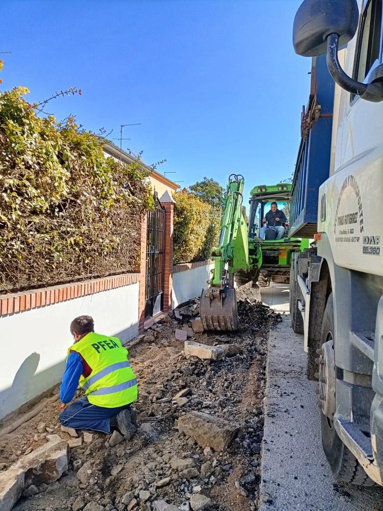 Obras realizadas en la calle Federico García Lorca de Baeza.