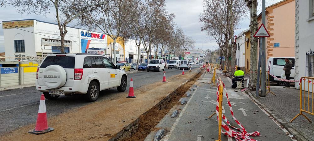 Estado actual de las obras llevadas a cabo en la carretera de Circunvalación.