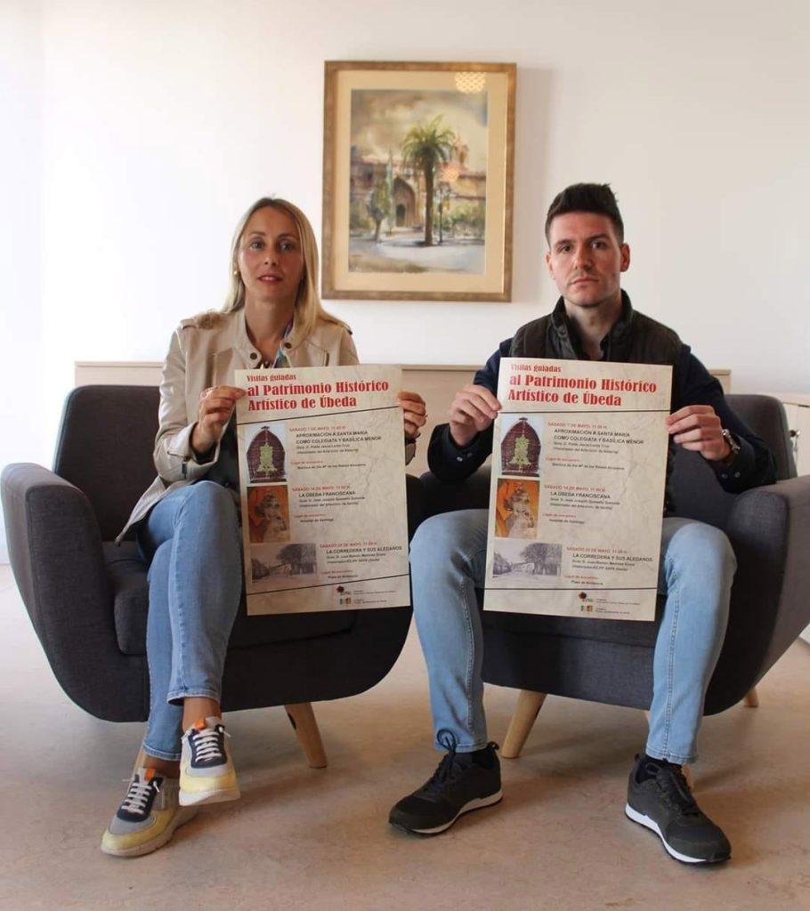 Elena Rodríguez, José Miguel Gámez, tras la presentación de la actividad.