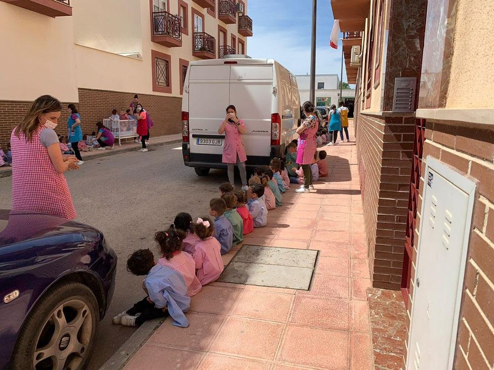 Simulacro de incendio en la Escuela Infantil 'Leocadio Marín'.