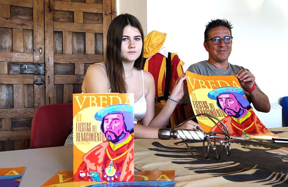 María Jiménez, Jerónimo García, durante la presentación cartel de las Fiestas del Renacimiento.