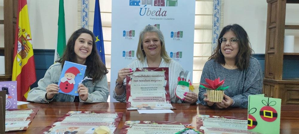 Presentación del Taller de Manualidades navideñas dirigido a personas mayores.